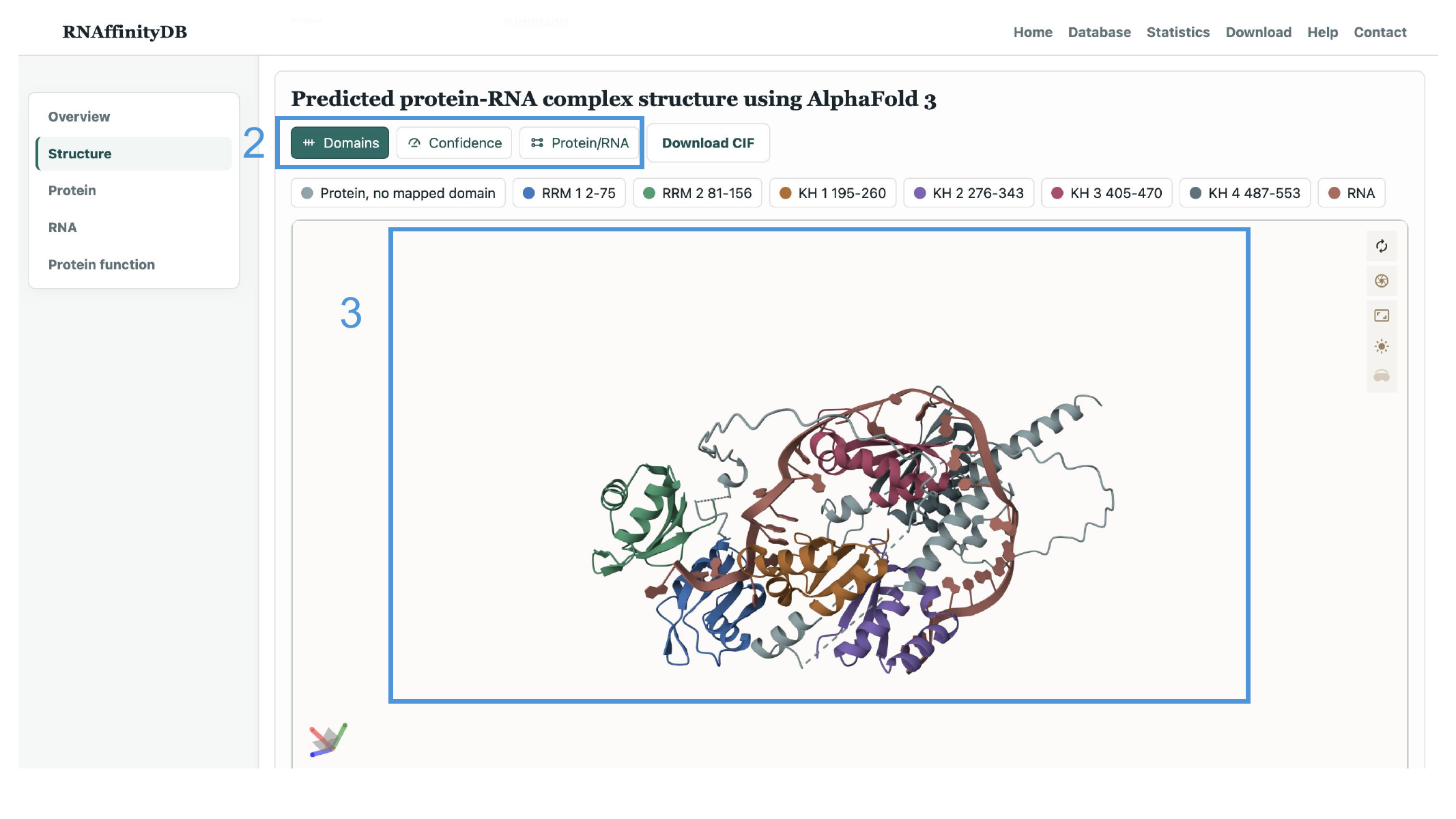 Annotated RNAffinityDB record detail structure viewer